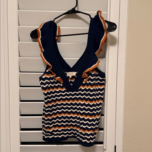 Sezane Erika Top Marine / Ocre - Size M - Picture 3 of 6